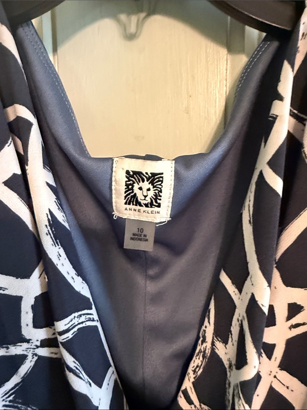 Anne Klein gray and White Cowl Neck Midi Dress - Picture 2 of 3